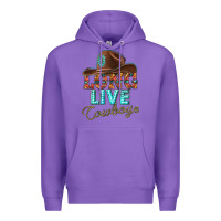 Purple long live cowboys Premium Hoodie - texasbilliewilder