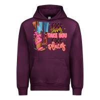 Mauve Wine Good shoes take you to good places black fashion g Urban Hoodie - RanaPortraitStore