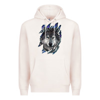 Pale Pink Wolf scratch mark Premium Hoodie - RanaPortraitStore