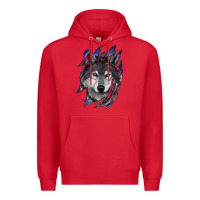 Red Wolf scratch mark Premium Hoodie - RanaPortraitStore