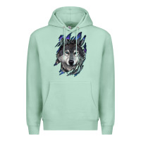 Seafoam Wolf scratch mark Premium Hoodie - RanaPortraitStore