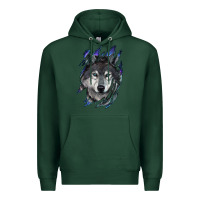 Sports Green Wolf scratch mark Premium Hoodie - RanaPortraitStore