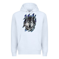 White Wolf scratch mark Premium Hoodie - RanaPortraitStore