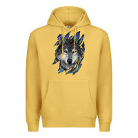 Antique Gold Wolf scratch mark Premium Hoodie - RanaPortraitStore