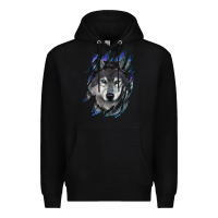Black Wolf scratch mark Premium Hoodie - RanaPortraitStore