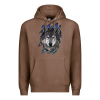 Chestnut Wolf scratch mark Premium Hoodie - RanaPortraitStore