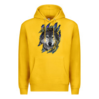 Lemon Wolf scratch mark Premium Hoodie - RanaPortraitStore