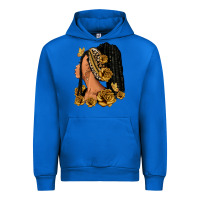 Cobalt Gold roses afro woman Urban Hoodie - RanaPortraitStore