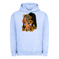 Pigment Grape Ice Gold roses afro woman Urban Hoodie - RanaPortraitStore