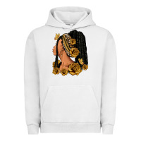 Pigment Lunar Rock Gold roses afro woman Urban Hoodie - RanaPortraitStore