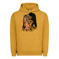 Pigment Peanut Butter Gold roses afro woman Urban Hoodie - RanaPortraitStore