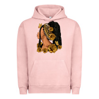 Pigment Salmon Gold roses afro woman Urban Hoodie - RanaPortraitStore