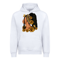 White Gold roses afro woman Urban Hoodie - RanaPortraitStore