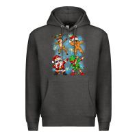 Charcoal Heather dabbing christmas Premium Hoodie - Zillion Design Studio