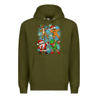 Army Green dabbing christmas Premium Hoodie - Zillion Design Studio