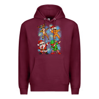 Burgundy dabbing christmas Premium Hoodie - Zillion Design Studio