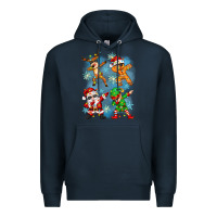 Navy dabbing christmas Premium Hoodie - Zillion Design Studio