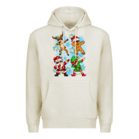 Oatmeal Heather dabbing christmas Premium Hoodie - Zillion Design Studio