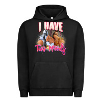 Pigment Black I have two moods sneaker and heels Urban Hoodie - RanaPortraitStore