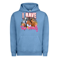 Pigment Pebble Blue I have two moods sneaker and heels Urban Hoodie - RanaPortraitStore