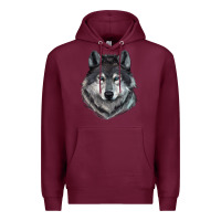 Burgundy Wolf Premium Hoodie - RanaPortraitStore