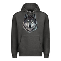 Charcoal Heather Wolf Premium Hoodie - RanaPortraitStore