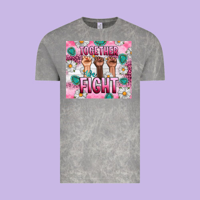 Breast Cancer Together Fight Vintage Tee Designed By Artiststas