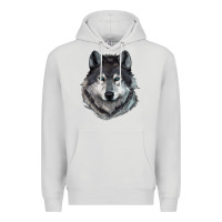 Dove Grey Wolf Premium Hoodie - RanaPortraitStore