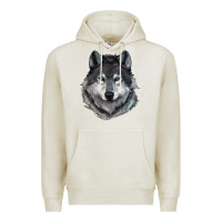 Oatmeal Heather Wolf Premium Hoodie - RanaPortraitStore
