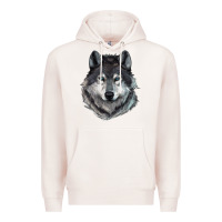 Pale Pink Wolf Premium Hoodie - RanaPortraitStore