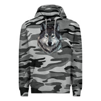 Slate Camo Wolf Premium Hoodie - RanaPortraitStore