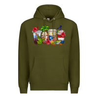 Army Green puerto rico coffee cups Premium Hoodie - texasbilliewilder