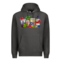 Charcoal Heather puerto rico coffee cups Premium Hoodie - texasbilliewilder