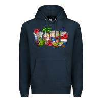 Navy puerto rico coffee cups Premium Hoodie - texasbilliewilder