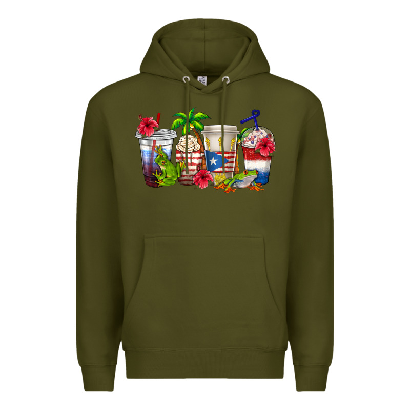 Puerto Rico Coffee Cups Premium Hoodie by texasbilliewilder | Teevron