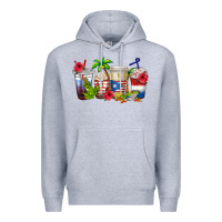 Heather Grey puerto rico coffee cups Premium Hoodie - texasbilliewilder
