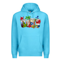 Ocean Blue puerto rico coffee cups Premium Hoodie - texasbilliewilder