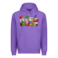 Purple puerto rico coffee cups Premium Hoodie - texasbilliewilder
