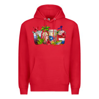 Red puerto rico coffee cups Premium Hoodie - texasbilliewilder