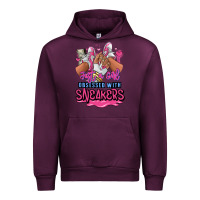 Mauve Wine Just a girl obsessed with sneakers Urban Hoodie - RanaPortraitStore