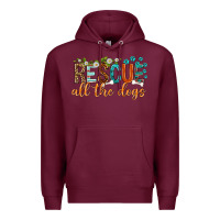 Burgundy rescue all the dogs Premium Hoodie - texasbilliewilder