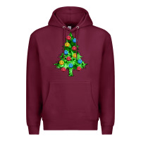 Burgundy sequin's christmas tree Premium Hoodie - Zillion Design Studio