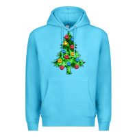Ocean Blue sequin's christmas tree Premium Hoodie - Zillion Design Studio