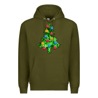 Army Green sequin's christmas tree Premium Hoodie - Zillion Design Studio
