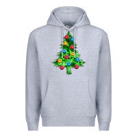 Heather Grey sequin's christmas tree Premium Hoodie - Zillion Design Studio