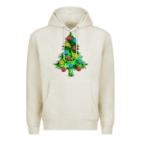 Oatmeal Heather sequin's christmas tree Premium Hoodie - Zillion Design Studio