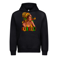 Black Juneteenth freedom afro woman Urban Hoodie - RanaPortraitStore
