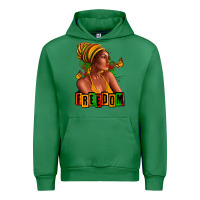 Emerald Juneteenth freedom afro woman Urban Hoodie - RanaPortraitStore