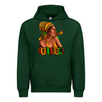Forest Green Juneteenth freedom afro woman Urban Hoodie - RanaPortraitStore