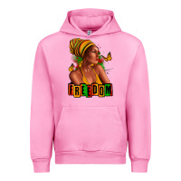 Fuchsia Pink Juneteenth freedom afro woman Urban Hoodie - RanaPortraitStore